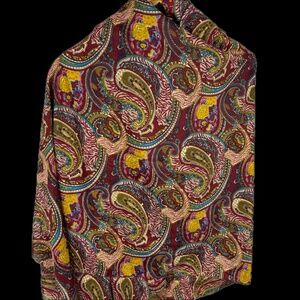 Cejon Scarf Wrap Shawl 70" X 44" NWT‎ Fringe Fall colors Lightweight Paisley